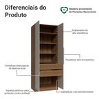 Guarda-Roupa Modulado 2 Portas 2 Gavetas 4 Prateleiras Rustic/Crema Neo Madesa