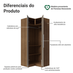 Guarda-Roupa Modulado de Canto 2 Portas Rustic/Crema Neo Madesa