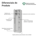 Guarda-Roupa Modulado 1 Porta 5 Nichos Branco Neo Madesa