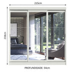 Guarda-Roupa Casal Madesa Istambul 3 Portas de Correr de Espelho 3 Gavetas Branco