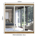 Guarda-Roupa Casal Madesa Istambul 3 Portas de Correr de Espelho 3 Gavetas Rustic/Branco