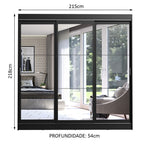 Guarda-Roupa Casal Madesa Istambul 3 Portas de Correr de Espelho 3 Gavetas Preto