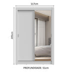 Guarda-Roupa Solteiro 2 Portas de Correr com Espelho 2 Gavetas Branco Vivare Madesa