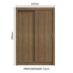 Guarda-Roupa Solteiro 2 Portas de Correr 2 Gavetas Rustic Vivare Madesa