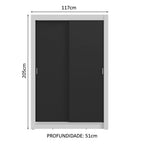 Guarda-Roupa Solteiro 2 Portas de Correr 4 Gavetas Branco/Preto Vivare Plus Madesa