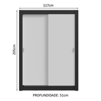 Guarda-Roupa Solteiro 2 Portas de Correr Preto/Branco Milano Madesa