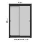 Guarda-Roupa Solteiro 2 Portas de Correr 2 Gavetas Preto/Branco Vivare Madesa