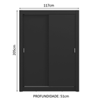 Guarda-Roupa Solteiro 2 Portas de Correr Preto Milano Madesa