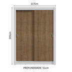 Guarda-Roupa Solteiro 2 Portas de Correr Branco/Rustic Milano Madesa