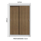 Guarda-Roupa Solteiro 2 Portas de Correr 2 Gavetas Branco/Rustic Vivare Madesa