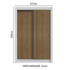 Guarda-Roupa Solteiro 2 Portas de Correr 4 Gavetas Branco/Rustic Vivare Plus Madesa