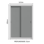 Guarda-Roupa Solteiro 2 Portas de Correr 2 Gavetas Branco/Cinza Vivare Madesa