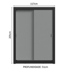 Guarda-Roupa Solteiro 2 Portas de Correr Preto/Cinza Milano Madesa