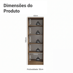 Armário Organizador com Sapateira Madesa 1650 com 2 Portas 4 Prateleiras Rustic PO