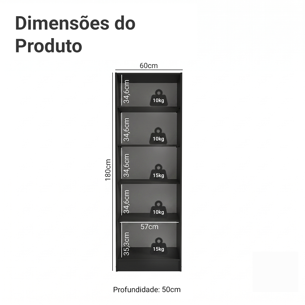 Armário Organizador com Sapateira Madesa 1650 com 2 Portas 4 Prateleiras Preto PO