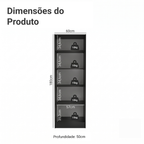 Armário Organizador com Sapateira Madesa 1650 com 2 Portas 4 Prateleiras Preto PO