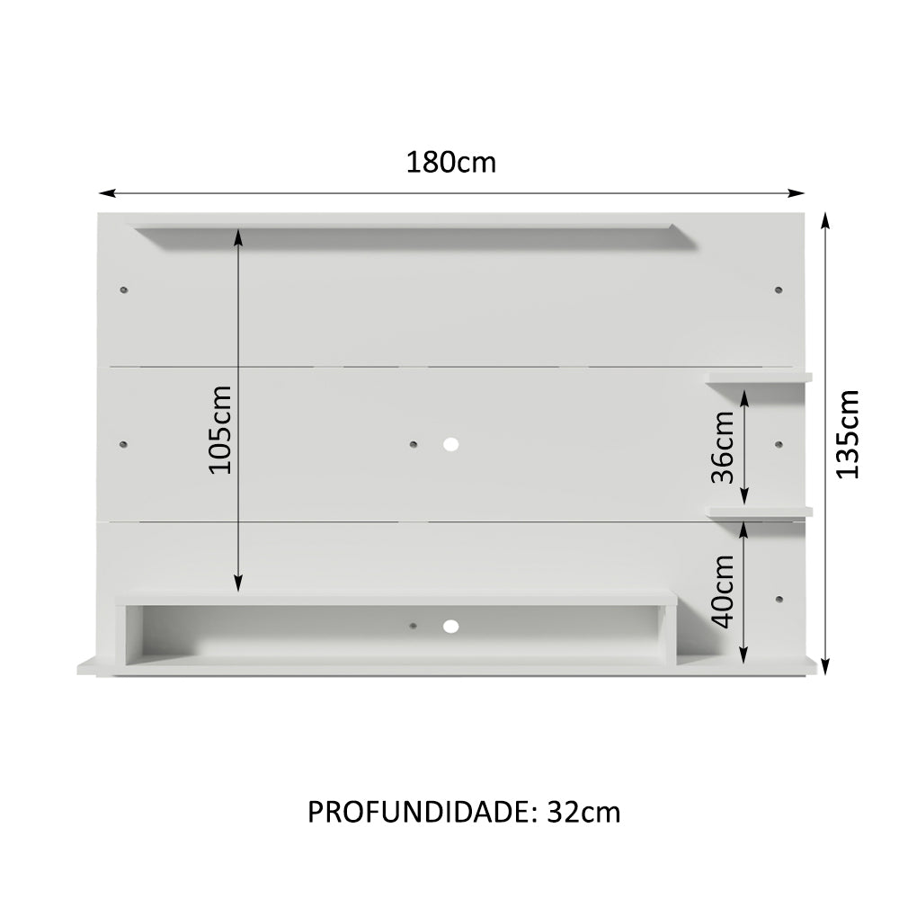 Painel para TV até 60 Polegadas Madesa Alfa Branco