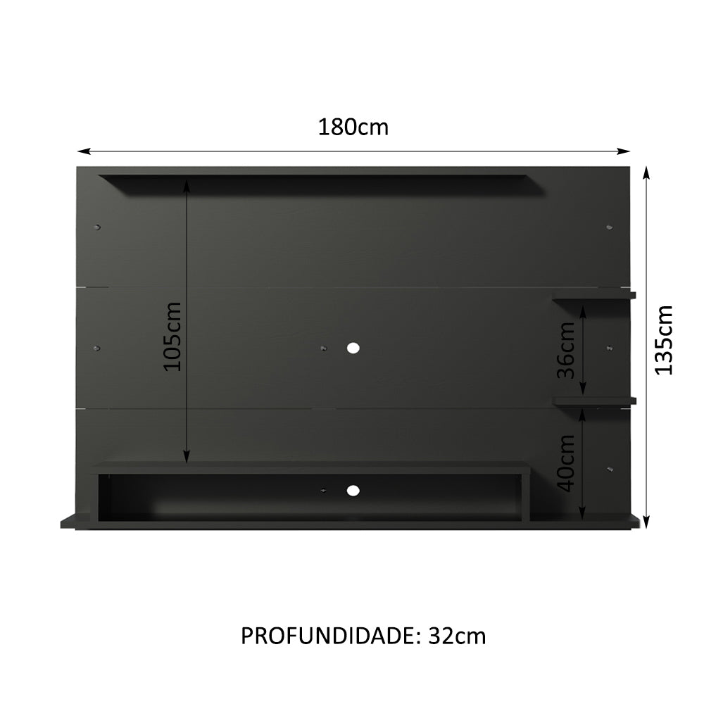 Painel para TV até 60 Polegadas Madesa Alfa Preto