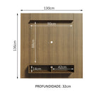 Painel para TV até 50 Polegadas Madesa Arizona 1 Prateleira 2 Nichos Rustic