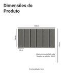 Cabeceira Estofada Modular Kit 6 Peças para Camas de Solteiro Silver Madesa