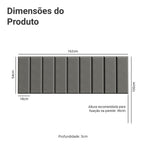 Cabeceira Estofada Modular Kit 9 Peças para Camas até Casal/Queen Silver Madesa