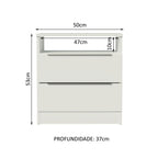 Mesa de Cabeceira Madesa 3227 com 2 Gavetas Branco