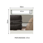 Mesa de Cabeceira Madesa 3227 2 Gavetas com Espelho Branco
