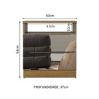Mesa de Cabeceira Madesa 3227 2 Gavetas com Espelho Rustic