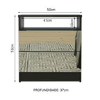Mesa de Cabeceira Madesa 3227 2 Gavetas com Espelho Preto