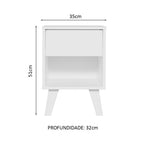 Mesa de Cabeceira Branca com 1 Gaveta 3235 Madesa