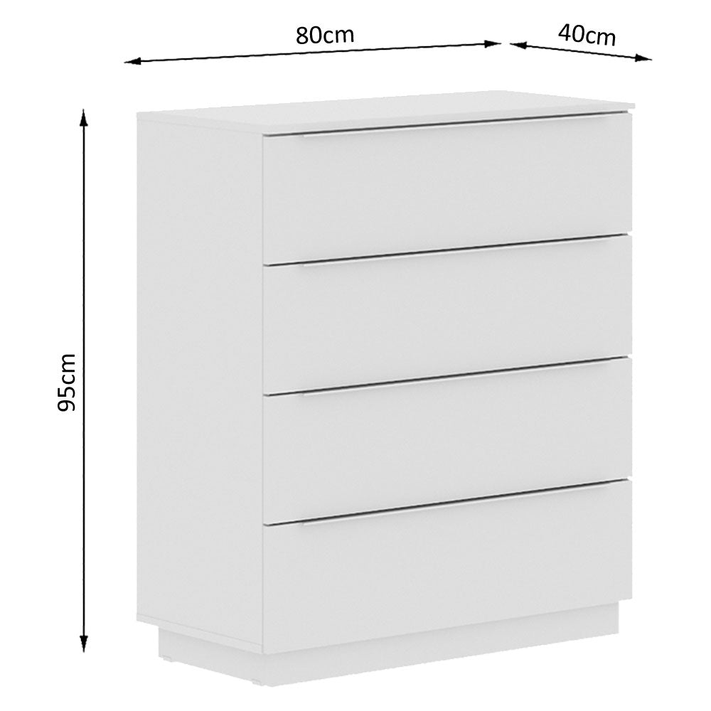 Comoda Madesa 4 Gavetas Branco