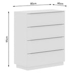 Comoda Madesa 4 Gavetas Branco