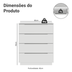 Comoda Madesa 4 Gavetas Branco