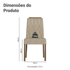 Kit 2 Cadeiras de Jantar Estofadas 4254 com Espaldar Rustic/Imperial Madesa