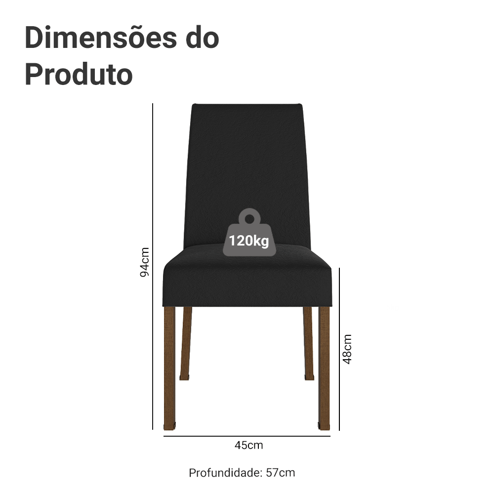Kit 2 Cadeiras de Jantar 4255 Rustic/Oxford Madesa
