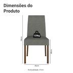 Kit 2 Cadeiras de Jantar 4255 Rustic/Silver Madesa