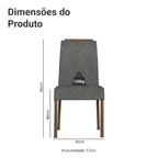 Kit 2 Cadeiras de Jantar 4255 com Espaldar Rustic/Silver Madesa