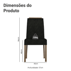 Kit 4 Cadeiras de Jantar 4255 com Espaldar Rustic/Oxford Madesa