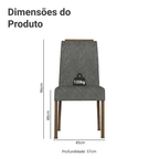 Kit 4 Cadeiras de Jantar 4255 com Espaldar Rustic/Silver Madesa