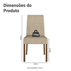 Kit 4 Cadeiras de Jantar 4255 Rustic/Imperial Madesa