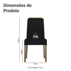 Kit 2 Cadeiras de Jantar 4256 com Espaldar Rustic/Oxford Madesa