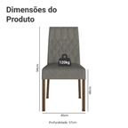 Kit 2 Cadeiras de Jantar 4256 Rustic/Silver Madesa