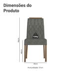 Kit 2 Cadeiras de Jantar 4256 com Espaldar Rustic/Silver Madesa