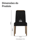 Kit 4 Cadeiras de Jantar 4256 com Espaldar Rustic/Oxford Madesa