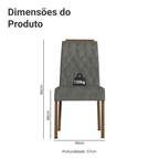 Kit 4 Cadeiras de Jantar 4256 com Espaldar Rustic/Silver Madesa