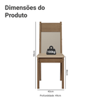 Kit 6 Cadeiras Rustic/Crema/Sintético Bege 4280 Madesa