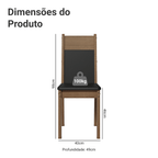 Kit 6 Cadeiras Rustic/Preto 4280 Madesa