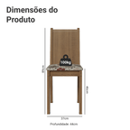 Kit 4 Cadeiras 4290 Madesa Rustic/Hibiscos