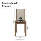 Kit 4 Cadeiras 4291 Madesa Rustic/Crema/Bege Marrom