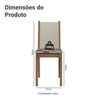 Kit 4 Cadeiras 4291 Madesa Rustic/Crema/Hibiscos